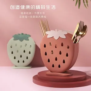 Kök lagring kreativt hushåll jordgubbspinnar container multifunktionell dubbel kort som dekanterar plast