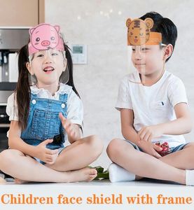 PET Kids Cartoon Face Shield With Glasses Safety Chidren Protective Mask Full Face AntiFog Isolation Mask Splashproof Visor DHB11104301