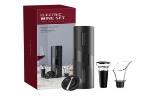 Vinelektronisk korkskruv USB -laddningsbar elektrisk vinöppnare Pourer Vakuumproppfolie Cutter Kits Vinverktyg SET3086752