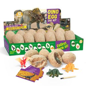 Easter Eggs Prezenty Kids12 pakiet jaj dino kit dinozaurowe zabawki dla dzieci otwarte unikalne duże niespodzianki archeologia dinozaur