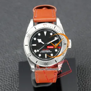 M79730 A21J Automatisk herrklocka 41mm stålfodral Black Dial White Red Markers Brown Leather Strap Sports Watches Reloj Hombre Montre Hommes Puretime PTTD