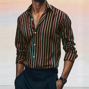 Camisas de vestido masculinas linhas xadrez casuais são macias e confortáveis 2024 Spring Summer Button Design de moda