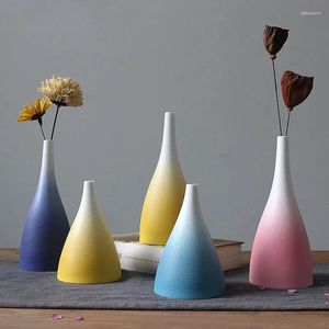 Vaser 2024 Produkt keramisk vas kreativ enkel vardagsrum dekoration nordisk färsk gradient frostat hemhantverk