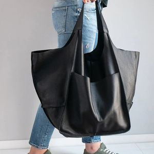 Rretro Handmade Tote Bag High Capacity Zipper Shoulder Solid Color Multifunction Handbags For Ladies 240507