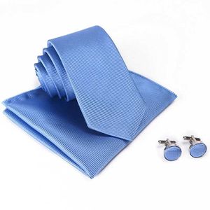 Neck Tie Set High Quality Brand Ties Design Necktie Handkerchief Cufflinks Set Fashion Wedding Ties for Men Gifts Dress Party Accessories Tie