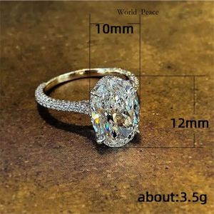 Vintage Oval Cut 4CT Lab Diamond Promise Ring Engagement Wedding Band Rings for Women Jewelry 254