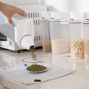 貯蔵ボトル1.5/2L穀物ボックス測定カップ昆虫予防密閉瓶湿気装置食品容器家庭用オート麦