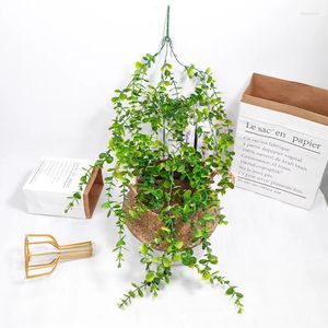 Dekorative Blumen künstliche Pflanze Eukalyptus Wand Hänge Dekoration Haus Wohnzimmer Hochzeit gefälschter Gartengrün