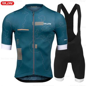 Fanów TEES TES MENS ROW JERSEY Zestaw 2023 Raudax Summer Suit Showing Cycling Mountain Mtb Mailllot Ciclismo Hombre Q240511