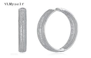 Toppkvalitet 4 cm diameter stor båge örhängen vita smycken klassiska smycken snabba kvinnor stora cirkel örhänge t1906255245113