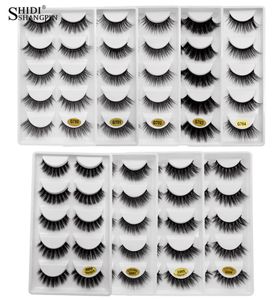 Cílios falsos de vison 3D 5 pares pares naturais de cílios de olho grossos naturais feitos à mão.