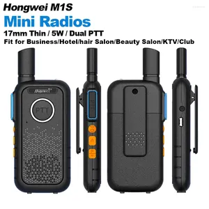 Walkie Talkie Mini Hongwei M1S 5WデュアルP17mm薄いポータブルビジネス/ヘアサロン/ビューティーサロン/KTV/クラブ用2つの方法ラジオ