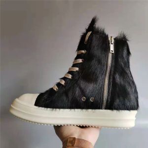 Botas de couro de peles de cavalo sapato de homem de rua de estilo escuro de estilo escuro