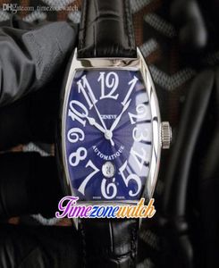 Nowe męskie zegarek Automatyczne obudowy ze stali nierdzewnej WhiteBLUEBLLACK Dial 3D Markery Number Blackwhite skórzane zegarki TimeZoneWat8921825