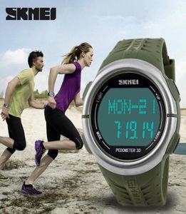 Skmei 1058 Monitorowanie tętna zegarek Sport Sport zegarki LED dla mężczyzn Women Wodoodporny cyfrowy zegarek sportowy Calorie Counter 8490096