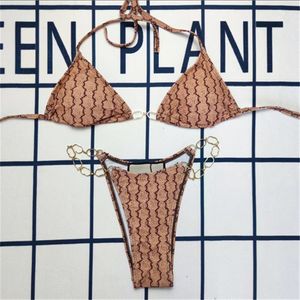 Designer de luxo biquínis roupas de banho sexy de uma peça de banho feminina praia de praia Ternos de banho acolchoados tamanho S-xl #f50