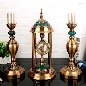 Candle Holders American Clocks Living Room Furnishings European Luxury Antique Table Quiet Bedrooms Creative And Tabletop Decor