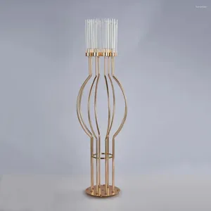 Titulares de vela 5pcs metal candelabra 8 braços mesa de casamento acrílico peças centrais stand candelabrum para decoração de festa em casa