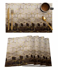 Table Mats 4/6 Pcs Geometric Abstract Art Placemat Kitchen Home Decoration Dining Coffee Mat