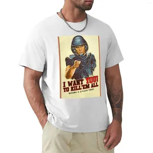 Tanques masculinos Tops Starship Troopers Recruitment Poster T-shirt Postos pesados Roupas estéticas Camisetas engraçadas para homens
