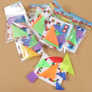 Party Favor Mini Tangram Puzzles for Kids Parent-Child Games Toys Baby Shower Födelsedag Favors Pinata Filler 10 Packs