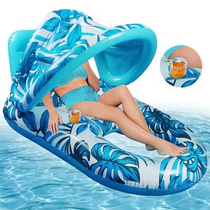 Inflatable Air Mattress Water Hammock Swimming Ring Kids Adult Big Pool Floaties Toy Swim Tube Chair Floats Accessories 240509
