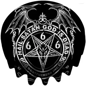 Krzyż tkaniny stołowej z grad szatan tekst Bóg jest martwy okultystyczny symbole pentagrams satanistyczne biblijne sztuka poliestrowa okrągła obrus