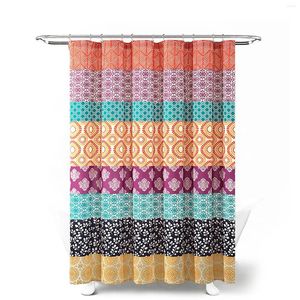 Cortinas de chuveiro cortina de impressão para banheiro instalação fácil apartamento retro -banheira compartilhado