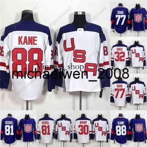 Vin Weng World Cup Blank Team USA Hockey Jerseys 32 Jonathan Quick 67 Max Pacioretty 77 TJ Oshie 81 Phil Kessel 88 Patrick Kane Hockey Jersey