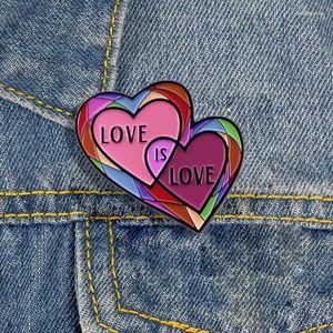 Broschen Cartoon Herz Badge Stylische Liebe ist Paar Brosche Revers Pin für Freunde Valentinstag einzigartige Schmuckgeschenke Accessoire Accessoire