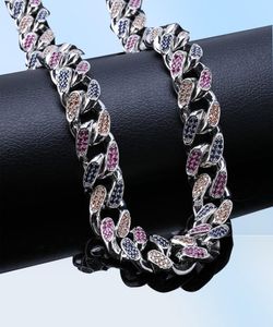 Iced Out Chains Tennis Hip Hop Jewelry Cuban Link Chain Mens Luxury Designer Halsband Micro Paled CZ Diamond Neckor 18mm Weddin2615333