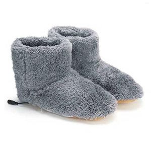Mattor vinter usb värmare fotskor elektrisk uppvärmning pad plysch varma tofflor fötter uppvärmda insolor grå