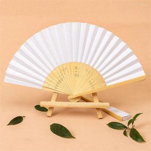 Dekorativa figurer 10st Diy Paper Fan Art Craft Bamboo Gift Home Decoration Ornament Dance Hand Fans Wedding Party