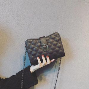 Shoulder Bags Women's Bag 2024 PU Leather Solid Color Rhombus Chain Small Square Messenger Ladies