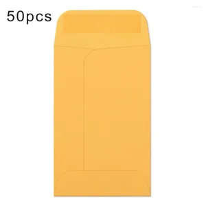 Gift Wrap Kraft Paper Cash Envelopes 50pcs Bright Color Wear Resistant Diy Coin Storage Containers