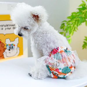 Pannolini lavabili abbigliamento per cani per cani femminile pantalone fisiologico cotone corto mutande per cuccioli di cucciolo riutilizzabili abiti stampati riutilizzabili