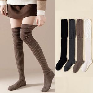 Women Socks Autumn And Winter Women's Long Tube Knee Length Thigh Stockings Splicing Pure Cottonfor Comfort Warmth Comfortable