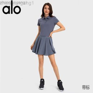 Desginer Als Yoga Top Shirt Clothe Short Woman 피트니스 짧은 슬리브 여성 편안한 통기성 의류 조명과 얇은 빠른 건조 야외 군인 테니스 스포츠 pol