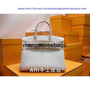 Birkinbag 디자이너 핸드백 Birkis bags Ari Pure Manual Honey Wax Thread Hand Sewing 30 가죽은 크림 플래티넘 버클 휴대용 여성용 Togo ayw Kellyity입니다.