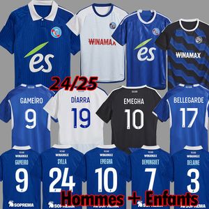 RC Strasbourg Alsace Emegha Soccer Maglie 23 24 25 Bellegarde Gameiro Deminguet Maillot de Foot 2024 2025 Mothiba Sahi Dion Diarra Diarlo Sylla Aholou Men Kit Kit Kit Kit