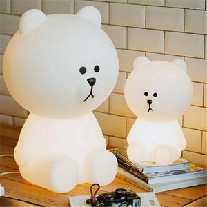 Lâmpadas de mesa Ins Big LED LODRANTE Adorável Teddy Urso Crianças Basto Baby Sleeping Sleeping Night