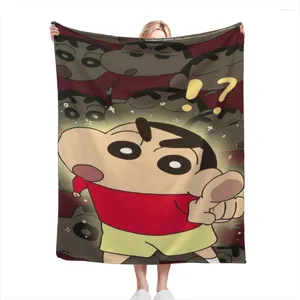 Blankets High Quality Flannel Blanket Cartoon Crayon Warm Cozy Soft Throw For Couch Bed Sofa