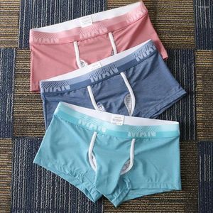 Underpants Men Supportive Boxer Briefs Breathable Mesh Men's With Elephant Nose Design Ice Silk Underwear For Patchwork