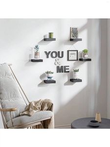 Placas decorativas 1 PC Quadrado Prateleira de parede Flutuante Prateleiras pequenas com suportes de montagem invisíveis para decoração de sala de estar Decoração em casa Presente