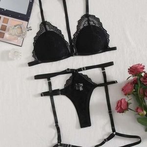 Lustige Dessous sexy schwarze Frauen Dessous Spitzenspaß Set