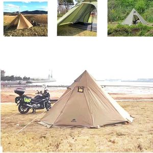 Tents and Shelters 3-4 people pyramid tent with backpack sled chimney hole lightweight outdoor camping hiking tripQ240511