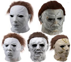 Party Masks Halloween Scary Face Mask Michael Myers Horror Cosplay Costume Latex Props Men Adult Kids Full5596878