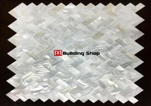 Herringbone Groutless Mother of Pearl Tiles Backsplash Shell Mosaic MOP124 Tiles de parede do banheiro9542734