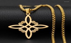 Anhänger Halsketten Klassische Trend Edelstahl Irish Knot Hexe für Frauen Viking Fashion Party Schmuck Geschenk2587344
