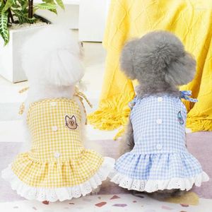 Vestido de renda para cães de vestuário de verão, adequado para moda pequena de tamanho médio e suprimentos para roupas de gato